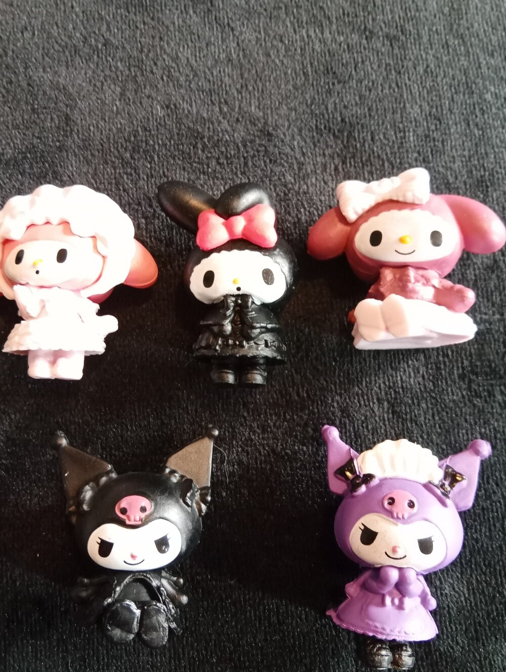 Sanrio Hello Kitty Mini Character Figures - Pink, Black, Purple